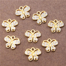6pcs 11*12mm Small and Butterfly Charms Rhinestone Charm For Jewelry Making And Crafting Charm Pendant