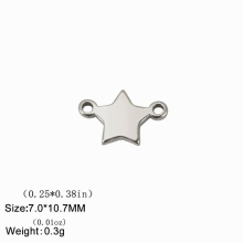 5pcs Star Double Hole Charms for Jewelry Making Stainless Steel Star Tiny Charm Bracelets Necklaces DIY Pendant