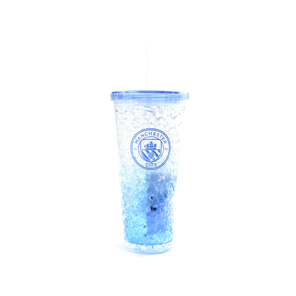 (Manchester City FC) Football Freezer Cup With Straw