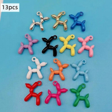 13pcs 19*15mm 13colors 3D Balloon Dog Metal Charms Pendant Earring Bracelet DIY Necklace Jewelry Making jewelry charms