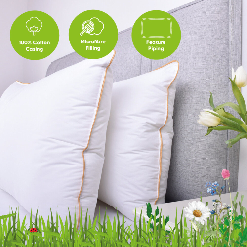 (Gold) Cotton Piping Multipack Pillows for Comfort Sleep 2