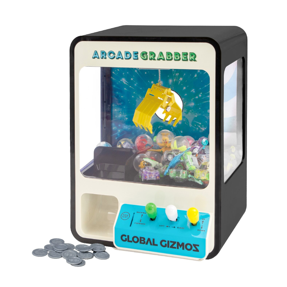 Global Gizmos 50189 Candy Grabber / Claw Machine Arcade Game For Kids / Joystick Controls / Coins Included / Colour Black