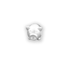 S925 Sterling Silver DIY Plain Accessories Sandblasted Plated Pig Zodiac Big Hole Hand Beaded