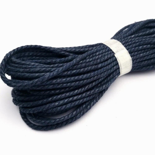 130 Yards/Bundle 2.5mm Round Navy Braided Hemp Strap Half Cotton Macrame Cords 2