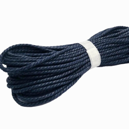 130 Yards/Bundle 2.5mm Round Navy Braided Hemp Strap Half Cotton Macrame Cords 1