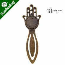 High Vintage Antiqued Bronze palm Bookmark with 18mm Round Bezel,length:91mm,10pcs/lot-C4242