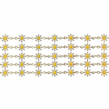 1 Meter Enamel Daisy Flower Bead Chains Copper Necklace Link Chain Accessory for Jewelry Making Components Crafts