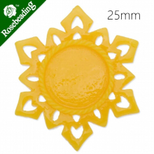 25mm resin cabochon,yellow,snowflake shape,fit 25mm glass cabochon,pretty look,sold 20pcs/lot-C4275