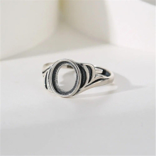 Ring Blank for 6x8mm/7x9mm Oval Cabochons Thai Sterling Silver Adjustable Band Ring Setting RB010S