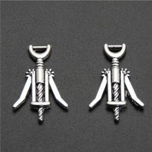 6Pcs Red Wine Opener Charms Pendant Tibetan Silver Accessories Fit Diy Findings Jewelry Making Supplies