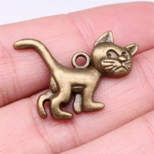 80pcs 30x22mm Pendant Cat Despise Cat Pendant Charm For Jewelry Making Antique Silver Cat Pendants
