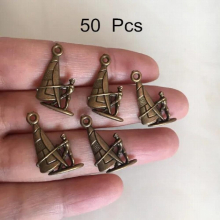 50 pcs -Sailing Charm Water Sport Charm Vintage Metal Alloy Antique Bronze,13*22mm used for necklace or bracelet Boating