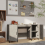 VidaXL (Concrete grey) vidaXL Desk Engineered Wood Office Computer Study Writing Desk Multi Colours 5