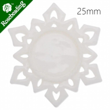 25mm resin cabochon,ivory white,snowflake shape,fit 25mm glass cabochon,pretty look,sold 20pcs/lot-C4273