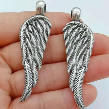 3pcs 57x18mm Feather Pendants Charm Antique Silver Feather Pendants Feather Charm For Jewelry Making