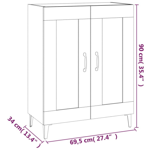 VidaXL (White) vidaXL Sideboard Engineered Wood Side Cabinet Home Organiser Multi Colours 2