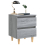 VidaXL vidaXL Solid Wood Bed Cabinet with Legs Grey Sonoma Bedside Storage Cabinet 9
