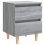 VidaXL vidaXL Solid Wood Bed Cabinet with Legs Grey Sonoma Bedside Storage Cabinet 5