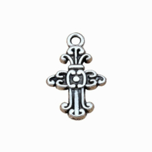100Pcs Cross Zinc Alloy Christian Charms Keep Faith Dangle Fit Bracelets Necklace Earrings 14.2x24mm A-276