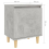VidaXL vidaXL Bed Cabinet with Solid Wood Legs Concrete Grey Side Table Nightstand 6