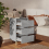VidaXL vidaXL Bed Cabinet with Solid Wood Legs Concrete Grey Nightstand Home Table 5