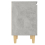VidaXL vidaXL Bed Cabinet with Solid Wood Legs Concrete Grey Side Table Nightstand 9
