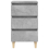 VidaXL vidaXL Bed Cabinet with Solid Wood Legs Concrete Grey Nightstand Home Table 7