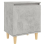 VidaXL vidaXL Bed Cabinet with Solid Wood Legs Concrete Grey Side Table Nightstand 4