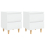 VidaXL vidaXL 2x Bed Cabinets with Solid Pinewood Legs High Gloss White Nightstand 4