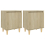 VidaXL vidaXL 2x Bed Cabinets with Solid Wood Legs Sonoma Oak Side Table Nightstand 4
