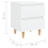 VidaXL vidaXL Bed Cabinet with Solid Pinewood Legs White Side Cabinet Nightstand 6