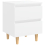 VidaXL vidaXL Bed Cabinet with Solid Pinewood Legs White Side Cabinet Nightstand 4