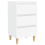 VidaXL vidaXL Bed Cabinet with Solid Wood Legs White Side Bedroom Table Nightstand 4