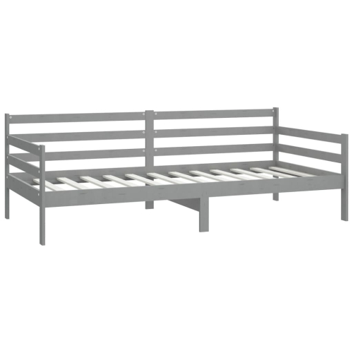 VidaXL Łóżko dzienne, szare, lite drewno sosnowe, 90x200 cm 2