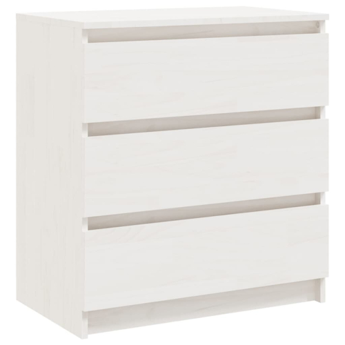 VidaXL vidaXL Solid Pinewood Bedside Cabinet White Nightstand Couch Drawer Cabinet 2