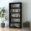 VidaXL vidaXL Solid Wood Pine Book Cabinet/Room Divider Black Indoor Storage Shelf 4