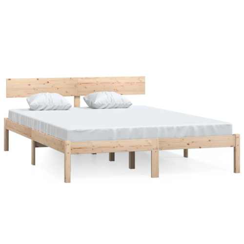 VidaXL (brown, 150 x 200 cm) vidaXL Solid Wood Pine Bed Frame Wooden Platform Bedstead Multi Colours/Sizes 2