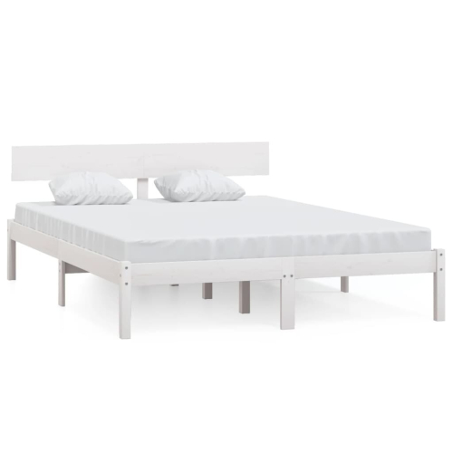 VidaXL (white, 140 x 190 cm) vidaXL Solid Wood Pine Bed Frame Wooden Platform Bedstead Multi Colours/Sizes 2