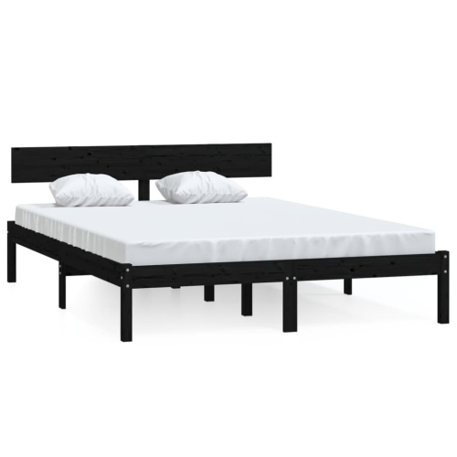 VidaXL (black, 140 x 190 cm) vidaXL Solid Wood Pine Bed Frame Wooden Platform Bedstead Multi Colours/Sizes 2