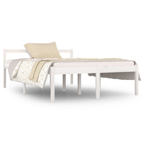 VidaXL (white, 135 x 190 cm) vidaXL Bed Frame Bedroom Bed Base Matress Foundation Bedstead Solid Wood Pine 2