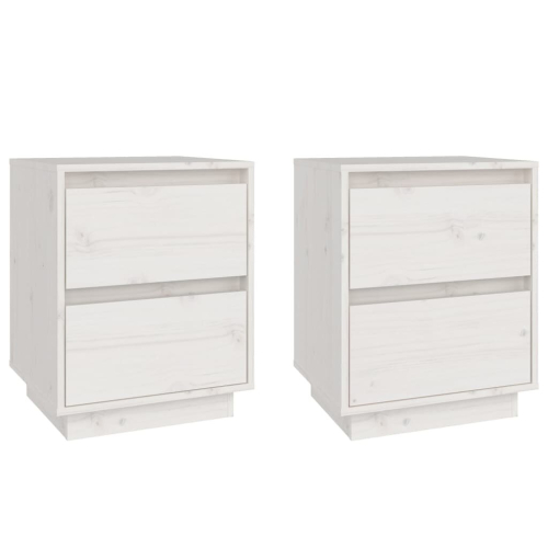 VidaXL (white, 2) vidaXL 1/2x Solid Wood Pine Bedside Cabinet Storage Side Cabinet Multi Colours 2