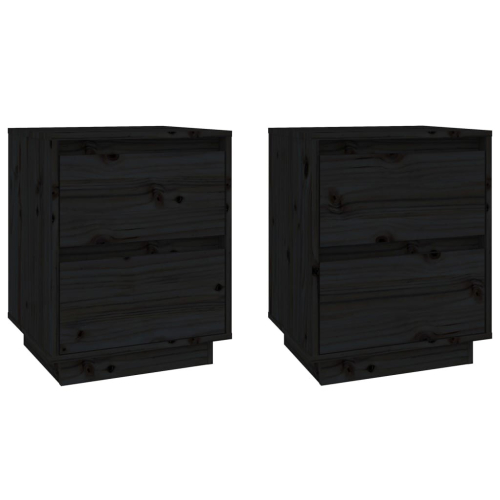 VidaXL (black, 2) vidaXL 1/2x Solid Wood Pine Bedside Cabinet Storage Side Cabinet Multi Colours 2