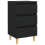 VidaXL vidaXL Bed Cabinet with Solid Wood Legs Black Side Bedroom Table Nightstand 4