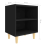 VidaXL vidaXL Bed Cabinet with Solid Wood Legs Black Side Bedroom Table Nightstand 11