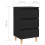VidaXL vidaXL Bed Cabinet with Solid Wood Legs Black Side Bedroom Table Nightstand 7