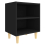 VidaXL vidaXL Bed Cabinet with Solid Wood Legs Black Side Bedroom Table Nightstand 9