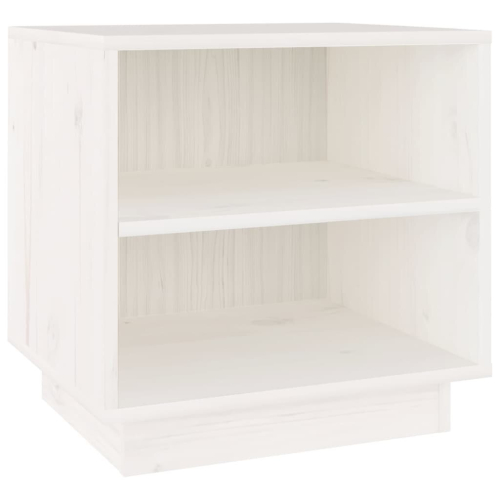 VidaXL vidaXL Solid Wood Pine Bedside Cabinet White Wooden Nightstand End Side Table 2