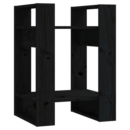 VidaXL (black) vidaXL Solid Wood Pine Book Cabinet/Room Divider Storage Rack Multi Colours 2