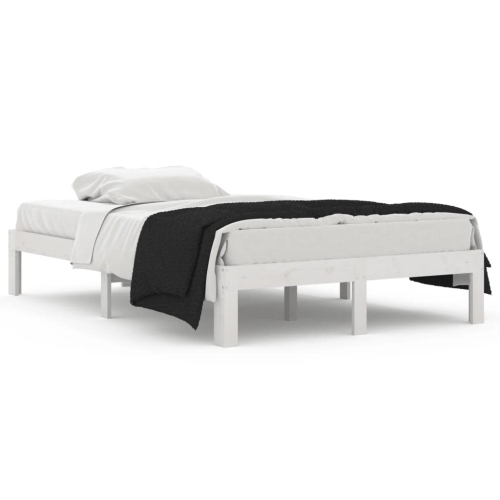VidaXL (white, 4ft small double) vidaXL Solid Wood Pine Bed Frame Bed Base Furniture Multi Colours Multi Sizes 2