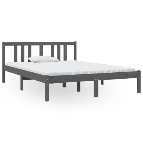 VidaXL (grey, 135 x 190 cm) vidaXL Solid Wood Bed Frame Wooden Platform Bed Multi Colours Multi Sizes 2